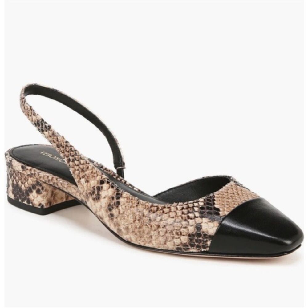 Veronica Beard Cecile d’Orsay Snakeskin Slingback Pumps 5 • NWOB Leather
